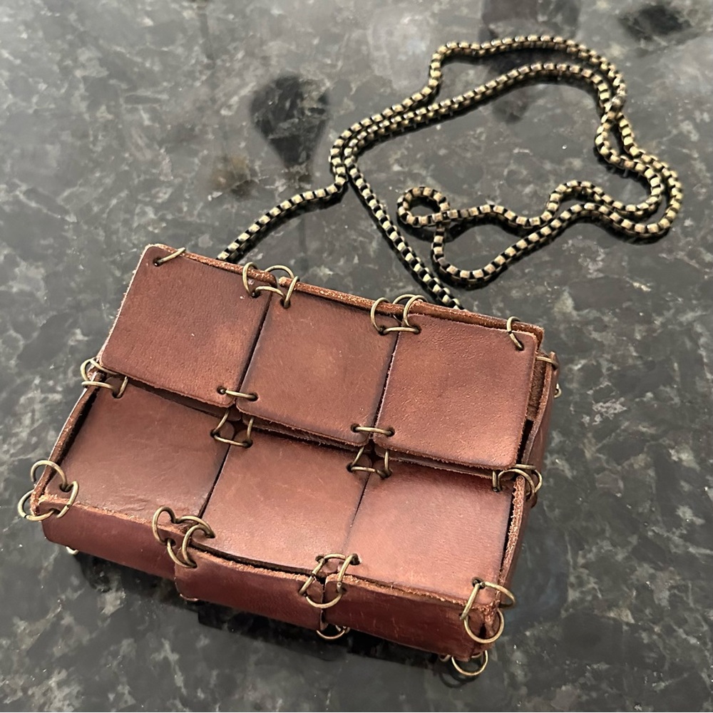 Free People FP “Piece By Piece” Brown Leather Crossbody